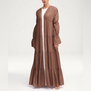 Veiled Collection - Malika open abaya in Pecan
